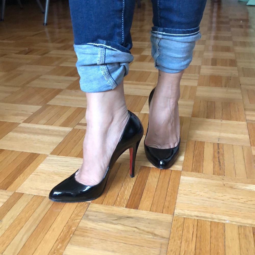Christian Louboutin black patent leather pumps